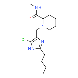ChemSpider 2D Image | 1-[(2-Butyl-4-chloro-1H-imidazol-5-yl)methyl]-N-methyl-2-piperidinecarboxamide | C15H25ClN4O