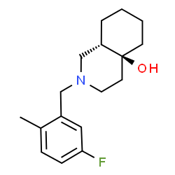 ChemSpider 2D Image | (4aS,8aS)-2-(5-Fluoro-2-methylbenzyl)octahydro-4a(2H)-isoquinolinol | C17H24FNO
