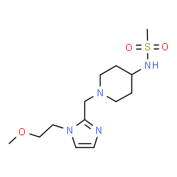 ChemSpider 2D Image | N-(1-{[1-(2-Methoxyethyl)-1H-imidazol-2-yl]methyl}-4-piperidinyl)methanesulfonamide | C13H24N4O3S