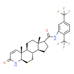 ChemSpider 2D Image | (4aR,4bS,6aS,9aS,9bS,11aR)-N-[2,5-Bis(trifluoromethyl)phenyl]-4a,6a-dimethyl-2-oxo-2,4a,4b,5,6,6a,7,8,9,9a,9b,10,11,11a-tetradecahydro-1H-indeno[5,4-f]quinoline-7-carboxamide | C27H30F6N2O2