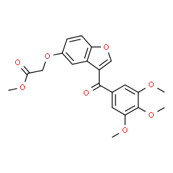 ChemSpider 2D Image | Methyl {[3-(3,4,5-trimethoxybenzoyl)-1-benzofuran-5-yl]oxy}acetate | C21H20O8