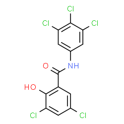 ChemSpider 2D Image | 3,5-Dichloro-2-hydroxy-N-(3,4,5-trichlorophenyl)benzamide | C13H6Cl5NO2