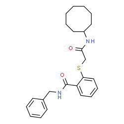 ChemSpider 2D Image | N-Benzyl-2-{[2-(cyclooctylamino)-2-oxoethyl]sulfanyl}benzamide | C24H30N2O2S