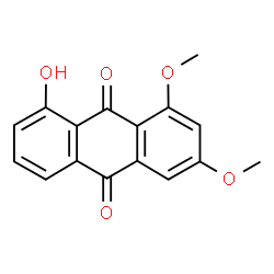 ChemSpider 2D Image | 1,3-dimethoxy-8-hydroxy-9,10-anthraquinone | C16H12O5