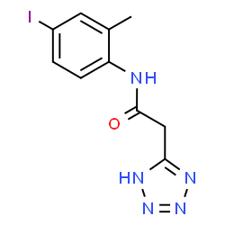 ChemSpider 2D Image | N-(4-Iodo-2-methylphenyl)-2-(1H-tetrazol-5-yl)acetamide | C10H10IN5O