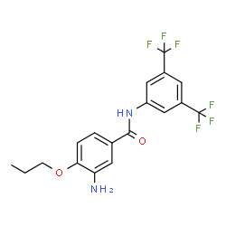 ChemSpider 2D Image | 3-Amino-N-[3,5-bis(trifluoromethyl)phenyl]-4-propoxybenzamide | C18H16F6N2O2