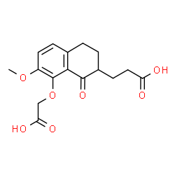 ChemSpider 2D Image | 3-[8-(Carboxymethoxy)-7-methoxy-1-oxo-1,2,3,4-tetrahydro-2-naphthalenyl]propanoic acid | C16H18O7