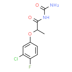 ChemSpider 2D Image | N-Carbamoyl-2-(3-chloro-4-fluorophenoxy)propanamide | C10H10ClFN2O3