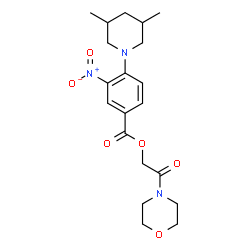 ChemSpider 2D Image | 2-(4-Morpholinyl)-2-oxoethyl 4-(3,5-dimethyl-1-piperidinyl)-3-nitrobenzoate | C20H27N3O6