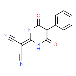 ChemSpider 2D Image | (4,6-Dioxo-5-phenyltetrahydro-2(1H)-pyrimidinylidene)malononitrile | C13H8N4O2
