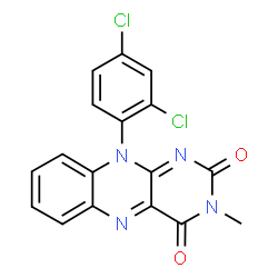 ChemSpider 2D Image | 10-(2,4-Dichlorophenyl)-3-methylbenzo[g]pteridine-2,4(3H,10H)-dione | C17H10Cl2N4O2