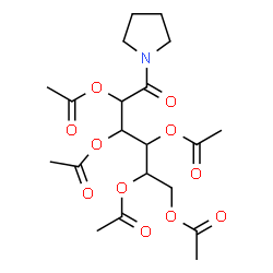 ChemSpider 2D Image | 6-Oxo-6-(1-pyrrolidinyl)-1,2,3,4,5-hexanepentayl pentaacetate | C20H29NO11