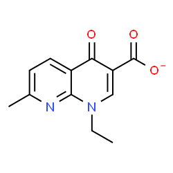 ChemSpider 2D Image | 1-Ethyl-7-methyl-4-oxo-1,4-dihydro-1,8-naphthyridine-3-carboxylate | C12H11N2O3