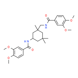 ChemSpider 2D Image | N-(3-{[(3,4-Dimethoxybenzoyl)amino]methyl}-3,5,5-trimethylcyclohexyl)-3,4-dimethoxybenzamide | C28H38N2O6