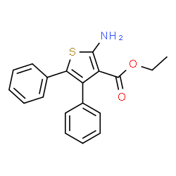 ChemSpider 2D Image | Ethyl 2-amino-4,5-diphenyl-3-thiophenecarboxylate | C19H17NO2S