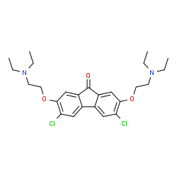 ChemSpider 2D Image | 3,6-Dichloro-2,7-bis[2-(diethylamino)ethoxy]-9H-fluoren-9-one | C25H32Cl2N2O3