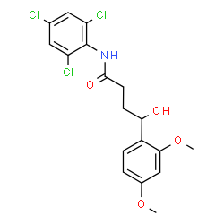 ChemSpider 2D Image | 4-(2,4-Dimethoxyphenyl)-4-hydroxy-N-(2,4,6-trichlorophenyl)butanamide | C18H18Cl3NO4