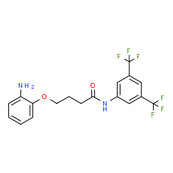 ChemSpider 2D Image | 4-(2-Aminophenoxy)-N-[3,5-bis(trifluoromethyl)phenyl]butanamide | C18H16F6N2O2