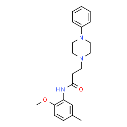 ChemSpider 2D Image | N-(2-Methoxy-5-methylphenyl)-3-(4-phenyl-1-piperazinyl)propanamide | C21H27N3O2