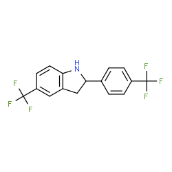 ChemSpider 2D Image | 5-(Trifluoromethyl)-2-[4-(trifluoromethyl)phenyl]indoline | C16H11F6N