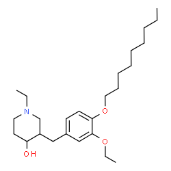 ChemSpider 2D Image | 3-[3-Ethoxy-4-(nonyloxy)benzyl]-1-ethyl-4-piperidinol | C25H43NO3