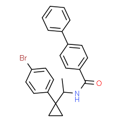 ChemSpider 2D Image | N-{1-[1-(4-Bromophenyl)cyclopropyl]ethyl}-4-biphenylcarboxamide | C24H22BrNO