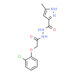 ChemSpider 2D Image | N'-[(2-Chlorophenoxy)acetyl]-5-methyl-1H-pyrazole-3-carbohydrazide | C13H13ClN4O3