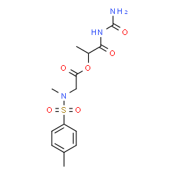 ChemSpider 2D Image | 1-(Carbamoylamino)-1-oxo-2-propanyl N-methyl-N-[(4-methylphenyl)sulfonyl]glycinate | C14H19N3O6S