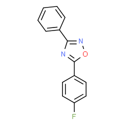 ChemSpider 2D Image | 5-(4-Fluorophenyl)-3-phenyl-1,2,4-oxadiazole | C14H9FN2O