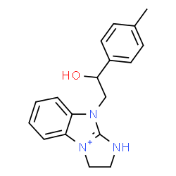 ChemSpider 2D Image | 9-[2-Hydroxy-2-(4-methylphenyl)ethyl]-1,2,3,9-tetrahydroimidazo[1,2-a][3,1]benzimidazol-4-ium | C18H20N3O