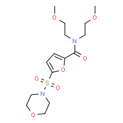 ChemSpider 2D Image | N,N-Bis(2-methoxyethyl)-5-(4-morpholinylsulfonyl)-2-furamide | C15H24N2O7S