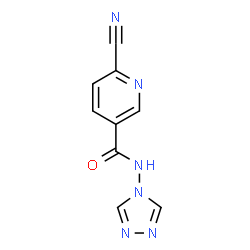 ChemSpider 2D Image | 6-Cyano-N-(4H-1,2,4-triazol-4-yl)nicotinamide | C9H6N6O