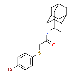 ChemSpider 2D Image | N-[1-(Adamantan-1-yl)ethyl]-2-[(4-bromophenyl)sulfanyl]acetamide | C20H26BrNOS