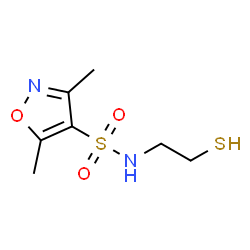 ChemSpider 2D Image | 3,5-Dimethyl-N-(2-sulfanylethyl)-1,2-oxazole-4-sulfonamide | C7H12N2O3S2