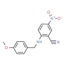 ChemSpider 2D Image | 2-[(4-Methoxybenzyl)amino]-5-nitrobenzonitrile | C15H13N3O3