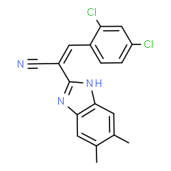 ChemSpider 2D Image | (2Z)-3-(2,4-Dichlorophenyl)-2-(5,6-dimethyl-1H-benzimidazol-2-yl)acrylonitrile | C18H13Cl2N3