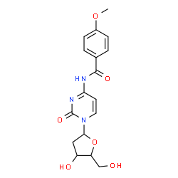 ChemSpider 2D Image | 1-(2-Deoxypentofuranosyl)-4-[(4-methoxybenzoyl)amino]-2(1H)-pyrimidinone | C17H19N3O6