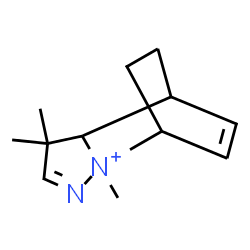 ChemSpider 2D Image | 2,5,5-Trimethyl-3-aza-2-azoniatricyclo[5.2.2.0~2,6~]undeca-3,8-diene | C12H19N2