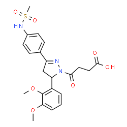 ChemSpider 2D Image | 4-[5-(2,3-Dimethoxyphenyl)-3-{4-[(methylsulfonyl)amino]phenyl}-4,5-dihydro-1H-pyrazol-1-yl]-4-oxobutanoic acid | C22H25N3O7S