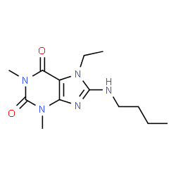 ChemSpider 2D Image | 8-(Butylamino)-7-ethyl-1,3-dimethyl-3,7-dihydro-1H-purine-2,6-dione | C13H21N5O2