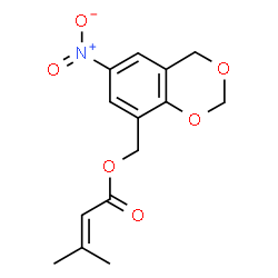 ChemSpider 2D Image | (6-Nitro-4H-1,3-benzodioxin-8-yl)methyl 3-methyl-2-butenoate | C14H15NO6
