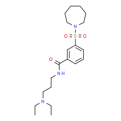 ChemSpider 2D Image | 3-(1-Azepanylsulfonyl)-N-[3-(diethylamino)propyl]benzamide | C20H33N3O3S