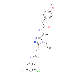 ChemSpider 2D Image | 2-{[4-Allyl-5-(1-{[(4-methoxyphenyl)acetyl]amino}ethyl)-4H-1,2,4-triazol-3-yl]sulfanyl}-N-(3,5-dichlorophenyl)acetamide | C24H25Cl2N5O3S