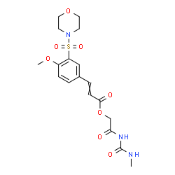 ChemSpider 2D Image | 2-[(Methylcarbamoyl)amino]-2-oxoethyl 3-[4-methoxy-3-(4-morpholinylsulfonyl)phenyl]acrylate | C18H23N3O8S