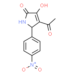 ChemSpider 2D Image | 4-Acetyl-3-hydroxy-5-(4-nitrophenyl)-1,5-dihydro-2H-pyrrol-2-one | C12H10N2O5