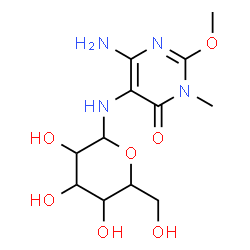 ChemSpider 2D Image | N-(4-Amino-2-methoxy-1-methyl-6-oxo-1,6-dihydro-5-pyrimidinyl)hexopyranosylamine | C12H20N4O7
