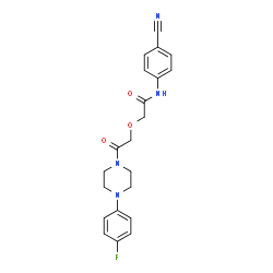 ChemSpider 2D Image | N-(4-Cyanophenyl)-2-{2-[4-(4-fluorophenyl)-1-piperazinyl]-2-oxoethoxy}acetamide | C21H21FN4O3