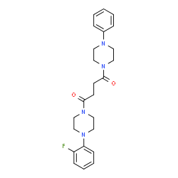 ChemSpider 2D Image | 1-[4-(2-Fluorophenyl)-1-piperazinyl]-4-(4-phenyl-1-piperazinyl)-1,4-butanedione | C24H29FN4O2