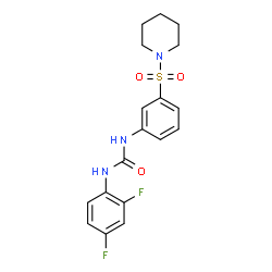 ChemSpider 2D Image | 1-(2,4-Difluorophenyl)-3-[3-(1-piperidinylsulfonyl)phenyl]urea | C18H19F2N3O3S