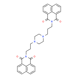 ChemSpider 2D Image | 2,2'-(1,4-Piperazinediyldi-3,1-propanediyl)bis(1H-benzo[de]isoquinoline-1,3(2H)-dione) | C34H32N4O4
